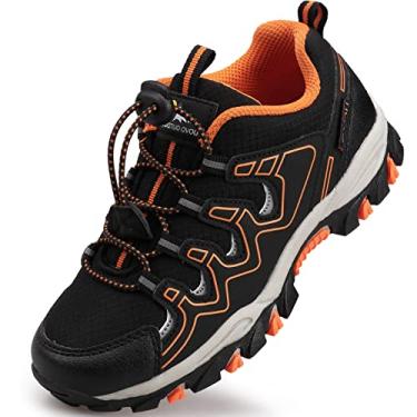 Imagem de UOVO Tênis De Caminhada Infantil À Prova D'Água Para Meninos, Corrida Trilha, Respirável, Leve, Esportivo Ao Ar Livre, Preto E Laranja, 3,5