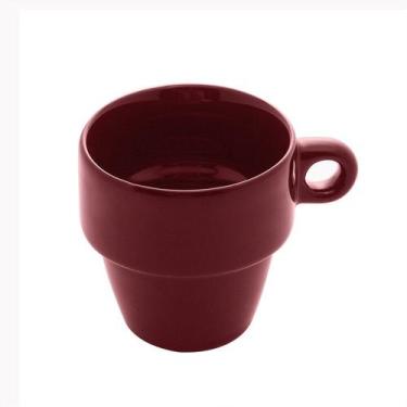 Imagem de Xícara para Café Empilhável em Cerâmica Vermelha 90ml - Lyor