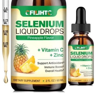 Imagem de Suplemento líquido de selênio CFILIHTC 200mcg com vitamina C e zinco