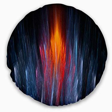Imagem de Designart Fractal Fire in Light Blue' Contemporâneo Sala de estar, Sofá, Travesseiro + Capa de almofada impressa em ambos os lados 50 cm