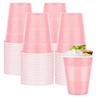 Imagem de Copos plásticos descartáveis WYTAOHZL 350ml rosa, pacote com 100