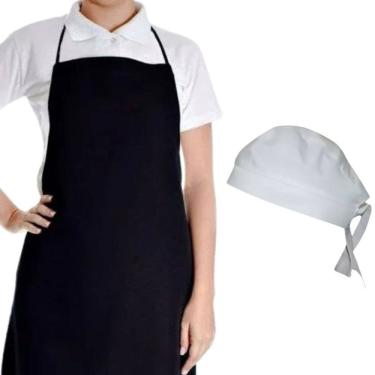 Imagem de Kit Chef Profissional Avental Bandana Cozinha Restaurante Unissex
