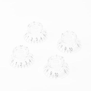 Imagem de DIAO79NI Puxadores de cartola tamanho métrico 18 estrias para guitarra elétrica Epiphone Les Paul SG, transparente/preto (conjunto de 4)