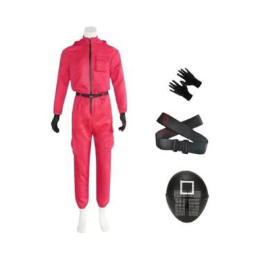 Imagem de Conjunto De Fantasia De Macacão Rosa Para Meninos E Meninas Com Luvas 