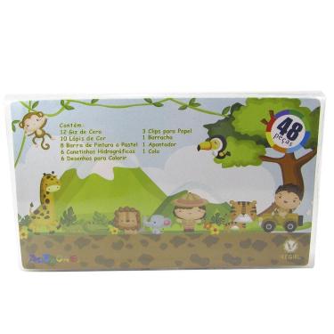 Imagem de Estojo Escolar 48 Peças Transparente