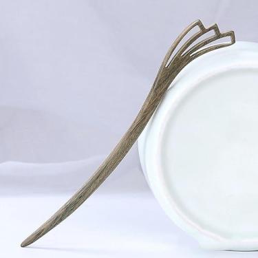 Imagem de Grampo de cabelo vintage simples de madeira antigo grampo de cabelo cheongsam chinês Hanfu acessórios de cabelo grampos de cabelo tiara presente