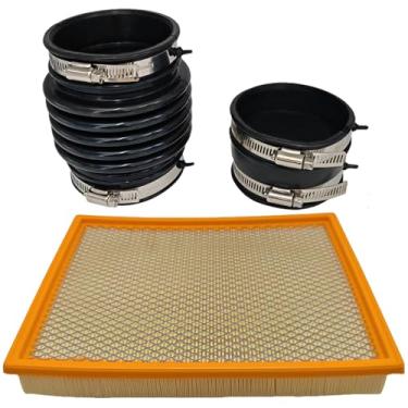 Imagem de Tubo de mangueira de admissão do filtro de ar e filtro de ar adequado para Nissan Frontier 4.0L 2005-2019, Pathfinder 4.0L 2005-2019, Xterra 4.0L 2005-2015, substitui 16576-EA200 16546-7S000