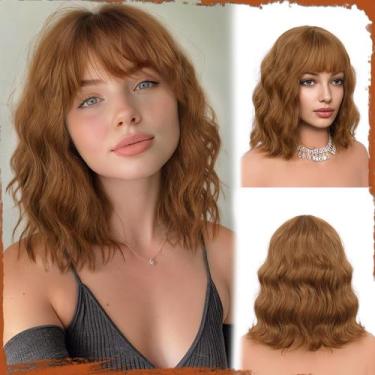 Imagem de Peruca SOFEIYAN Short Wavy Bob com franja de 30 cm sintética para mulh