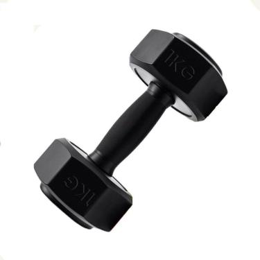 Imagem de Haltere Sextavado Emborrachado Antiderrapante – Treino em Casa, Peso Academia e Fisioterapia 1kg-Unissex