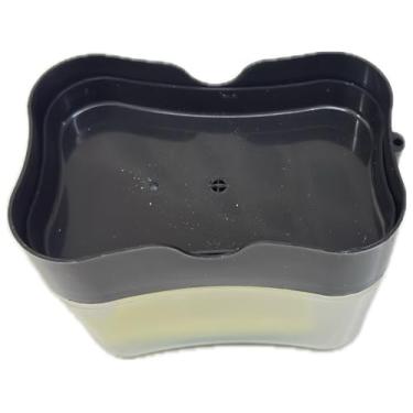 Imagem de Dispenser de Sabão com Suporte para Esponja Transparente, 385ml, Organizador de Pia com Bomba Dosadora (Preto)