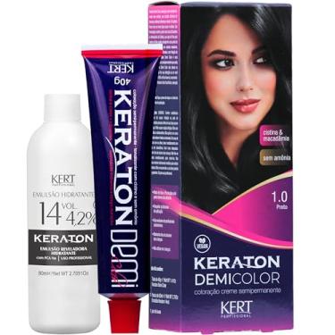Imagem de Keraton, Coloração, Demi Color, 40 g + 80ml, Nº 1.0 Preto