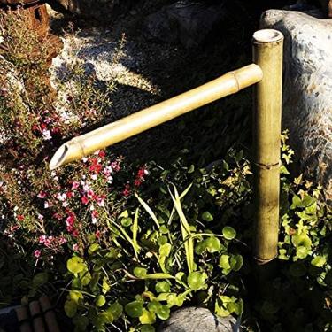 Imagem de Fonte de água movida a energia solar ao ar livre, fontes de bambu Feng Shui Zen, decoração de paisagem de água de jardim, para quintal interno e externo, criatividade