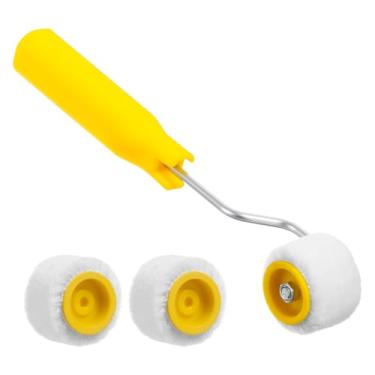 Imagem de ElevateTech Mini rolos de tinta rolo de tinta de espuma para retoque de borda ou canto tintas extra pequenas pincéis de lã ferramenta de pintura minúscula para molduras de janelas molduras de fotos (1