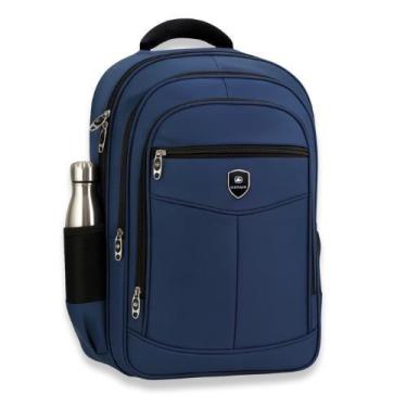 Imagem de Mochila Escolar Notebook Grande Reforçada Alça Acolchoada Azul - Gener