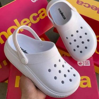 Imagem de Chinelo Clog Moleca Feminino Conforto Casual Leveza Dia a Dia -, Branc