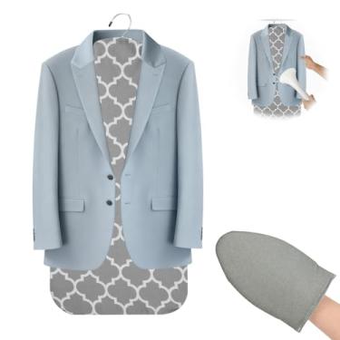 Imagem de Tábua de vaporizador floral para roupas com luva de passar roupa, 89 cm × 17 cm, tábua de passar a vapor pendurada para roupas a vapor, almofada de ferro a vapor para pendurar, suporte de tábua a