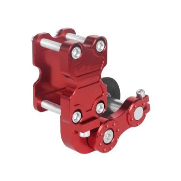 Imagem de Duobeisi Tensor de corrente de alumínio CNC universal para motocicleta - Ferramenta de rolo automática para motocross, chopper, ATV e Dirt Bike (vermelho)