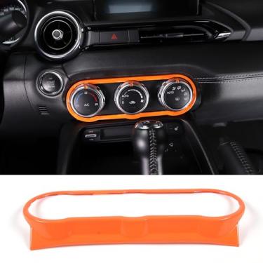 Imagem de Aotumcer Moldura de acabamento da tampa do interruptor de ar condicionado Center Dash compatível com modelos Mazda MX-5 Miata 2016, capa de acabamento do painel do interruptor de ar condicionado