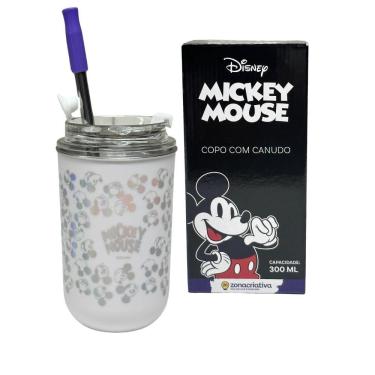 Imagem de Copo Inox Canudo E Tampa 300Ml Mickey Mouse Zona Criativa