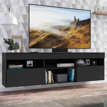 Imagem de Rack 65'' Suspenso com 2 Portas Paris Multimóveis Preto - MULTIMOVEIS