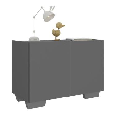 Imagem de Mesa De Cabeceira Com Pés 2 Portas Multimóveis Mp4134 Grafite/cinza Grafite/cinza