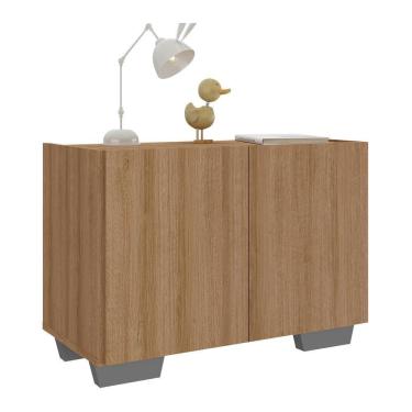 Imagem de Mesa De Cabeceira Com Pés 2 Portas Mp4134 Rustic cinza Rustic cinza