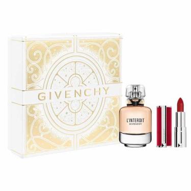 Imagem de Coffret Givenchy l'interdit Kit - Perfume EDP + Batom Deep Velvet N37,