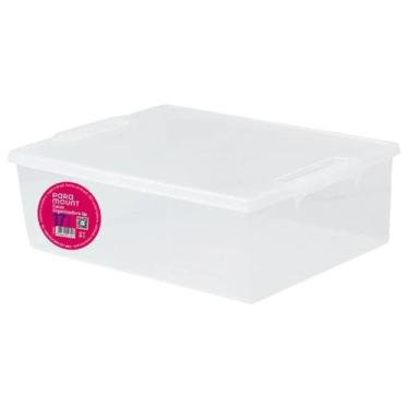 Imagem de Caixa Organizadora Multiuso Up 16 Litros Transparente Lisa Com Tampa I