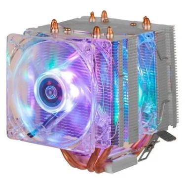 Imagem de Cooler Para Processador DEX Gamer Duplo FAN, Intel e AMD, ARGB, 6 LEDs, Universal - DX-9206W