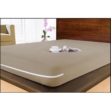 Imagem de Capa para Colchão Solteirão em Malha Gel com zíper - BORGON, bege