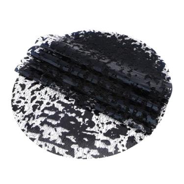 Imagem de Jogo americano preto, redondo, decoração de mesa, jogo americano descartável, jogo americano de jantar, tapetes de casamento, jogo americano de Natal, conjunto de 12, jogo americano redondo para