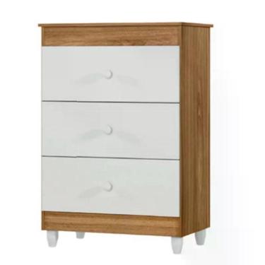 Imagem de Cômoda Ternura 3 Gavetas - Nature-branco - Peternella Móveis Nature-branco