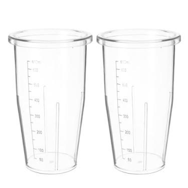 Imagem de 2 copos de liquidificador de plástico - Copos de liquidificador de substituição de 650 ml com escala de medida para misturar e fazer sucos