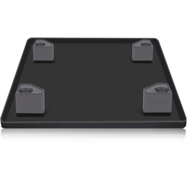 Imagem de AILAHLOE Mini tapete de geladeira 60 x 60 cm - bandeja coletora de silicone para geladeira, 4 suportes estabilizadores antivibração, protetor de piso embaixo da geladeira para freezer/máquina de lavar