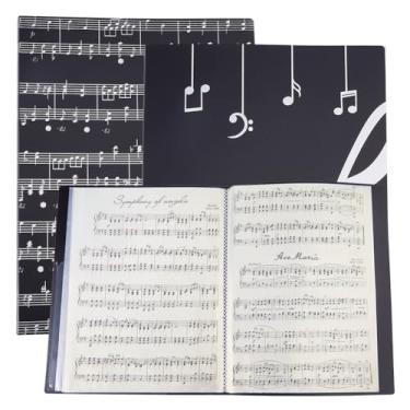 Imagem de SUPERFINDINGS Pasta de arquivo de música 31 x 23,5 cm A4 organizador de fichário de música em espiral organizador de arquivos de plástico preto suporte de armazenamento de documentos de papel para