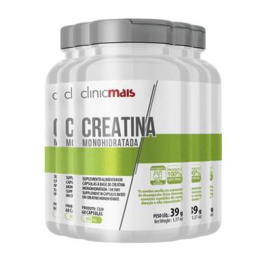 Imagem de Kit 5 Creatina Monohidratada 650mg Clinicmais 60 Cápsulas - Clinic Mai