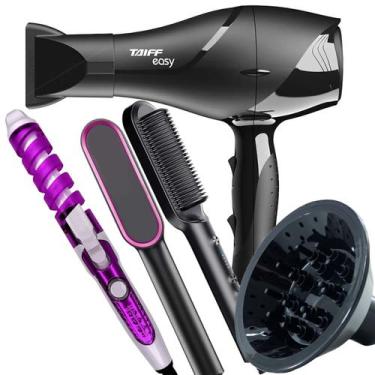 Imagem de Secador De Cabelo Taiff 1700w Ions Profissional Ar Quente Frio Preto D