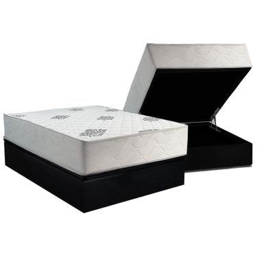 Imagem de Cama Box Baú Casal + Colchão Ortopédico Inovaflex Comfort Premium