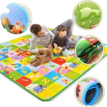 Imagem de Tapete Infantil Térmico Educativo para Bebê, Estampas Variadas de Animais e Números, Lavável, 120x90 cm, 2.5mm de Espessura