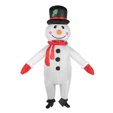 Imagem de Aramox Fantasia Inflável de Boneco de Neve de 5,9 Pés, Poliéster de água, Leve, Engraçado, Roupa Inflável Com Soprador de Ar Reforçado para Halloween, Festas de Natal, Carnavais,