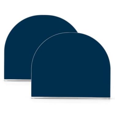 Imagem de Qilmy Porta-guardanapos de acrílico de cor sólida azul, suporte de lenços de mesa independente, dispensador de papel de coquetel para cozinha, jantar, restaurante, bar, decoração, 2 unidades