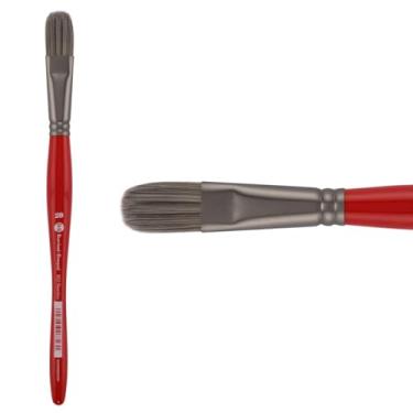 Imagem de Pincel Borciani Bonazzi Unico Silver Synthetic Series 812, Filbert 12 - Pincel de cabo médio feito à mão na Itália, sem crueldade, acrílico, óleo, aquarela, precisão elástica