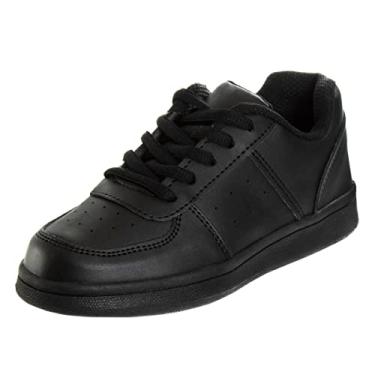 Imagem de French Toast Tênis unissex infantil para meninos e meninas, atlético, casual, uniforme escolar, mocassim Oxford de lona, Preto, 11 Little Kid