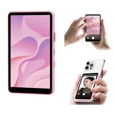 Imagem de Tela do monitor Shimbol P4 Selfie para iPhone e Android, monitor Vlog com câmera traseira magnética, gravação sem fio 1080P e 4K para transmissão ao vivo do YouTube TikTok (rosa)