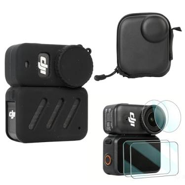 Imagem de PellKing Kit de proteção definitivo para câmera DJI Osmo Nano - [3 em 1] protetor de tela/lente de vidro temperado, capa de silicone de corpo inteiro e bolsa de transporte portátil