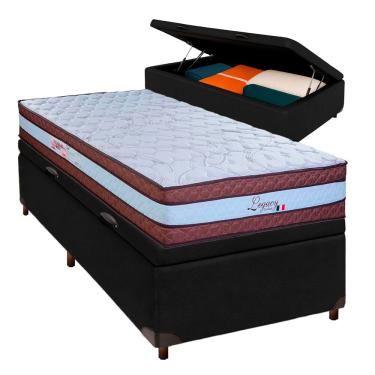 Imagem de Conjunto Cama Box Bau Blindado Solteiro + Colchão Molas Ensacadas Legaccy Paropas