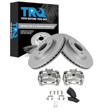 Imagem de TRQ Kit de Pastilha de Freio e Rotor Cerâmica Premium G-Coated Compatível com Nissan Sentra 2007-2012