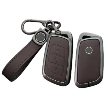 Imagem de Capa para chave de carro compatível com Foton Senior General G9/Paisagista/Yutu 9/8 captador/F9/Xiangling Q Chaveiro de couro de liga de zinco(C -2)