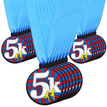 Imagem de AmazingSpark 60/120 medalhas de borracha a granel, medalhas de prêmio de borracha de 5 cm com vencedor da fita incentivam a participação da equipe em competições de prêmios de troféu (60 peças