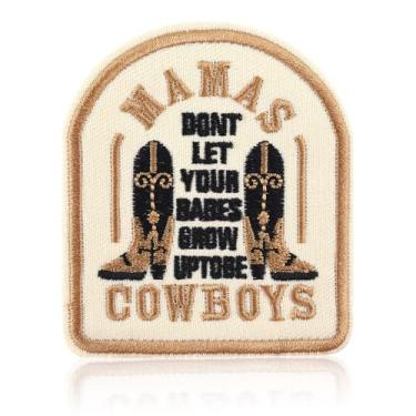 Imagem de FANCIBAND Patch Mamas Don't Let Your Babies Grow Up to Be Cowboys, 6,5 cm, adesivos bordados de música country, adesivos costurados a ferro para jaquetas, mochilas, chapéu de caminhoneiro, jeans